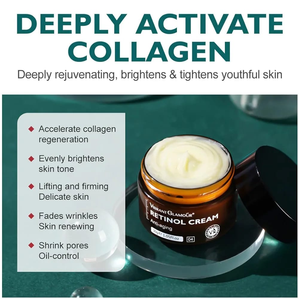 كريم الوجه من Vibrant Glamour بخلاصة الريتينول للعناية بالبشرة