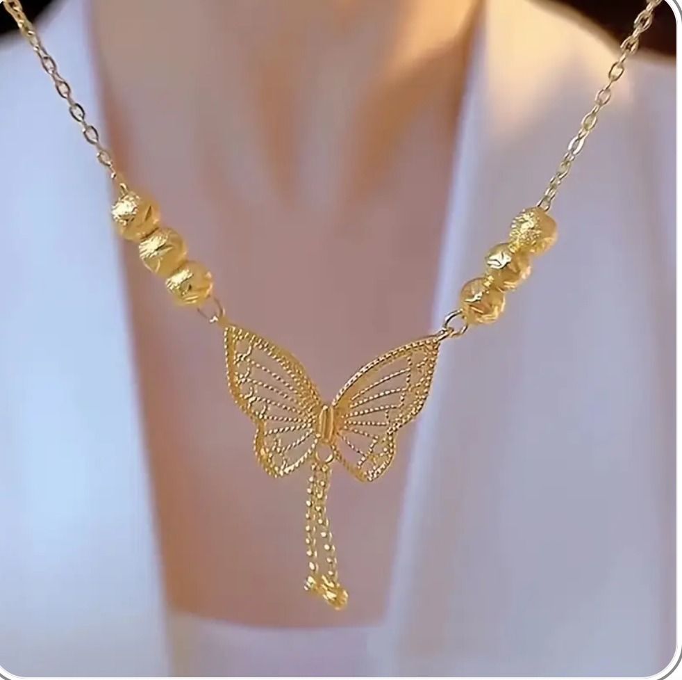 Gold Plated Butterfly Necklace for Women